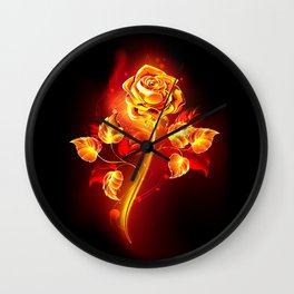 Fire Rose Wall Clock