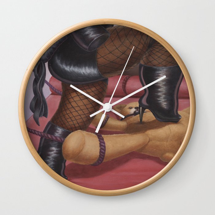 Dominatrix Teddy Wall Clock