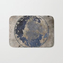 Kitchen World Abstract Bath Mat | Square, Gritty, Rustic, Textured, Planet, Grunge, Circular, Texture, Kitchen, Weathered 