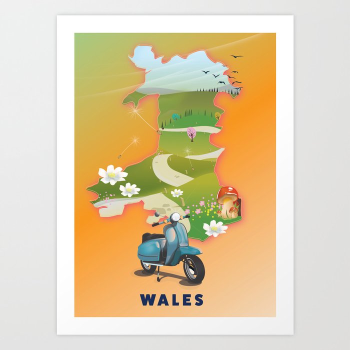 Wales travel poster Art Print