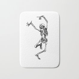 DANCING SKULL Badematte | Cool, Scary, Skeleton, Halloween, Curated, Drawing, Digital, Ghost, Graphicdesign, Bond 
