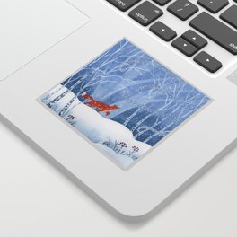 When the Wind Brings Snow to the Forest Sticker
