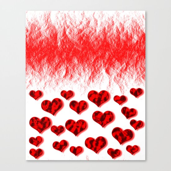 Hearts Abstract Pattern Canvas Print