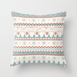 Knitted Christmas Pattern 2 Throw Pillow
