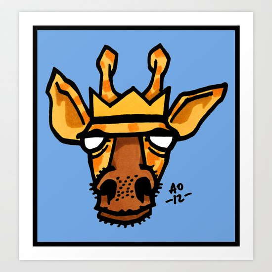 king giraffe Art Print
