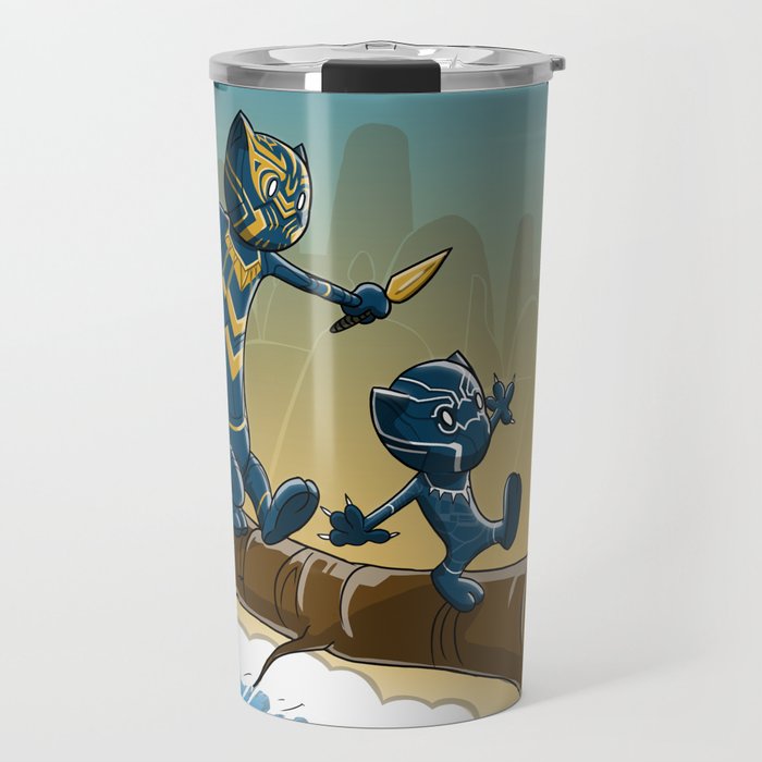 Black Panther And Golden Jaguar Travel Mug By Gegadatunashvili