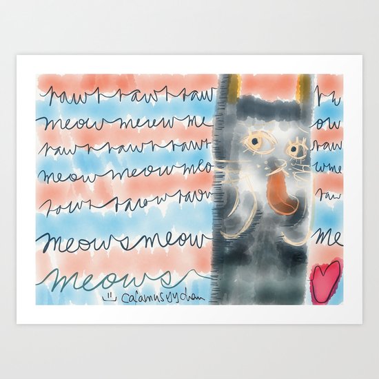 Rawr or Meow? Art Print