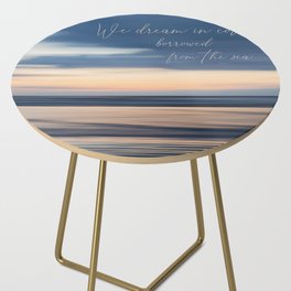 Colors from the Sea Abstract Pastel Seascape with Quote Side Table