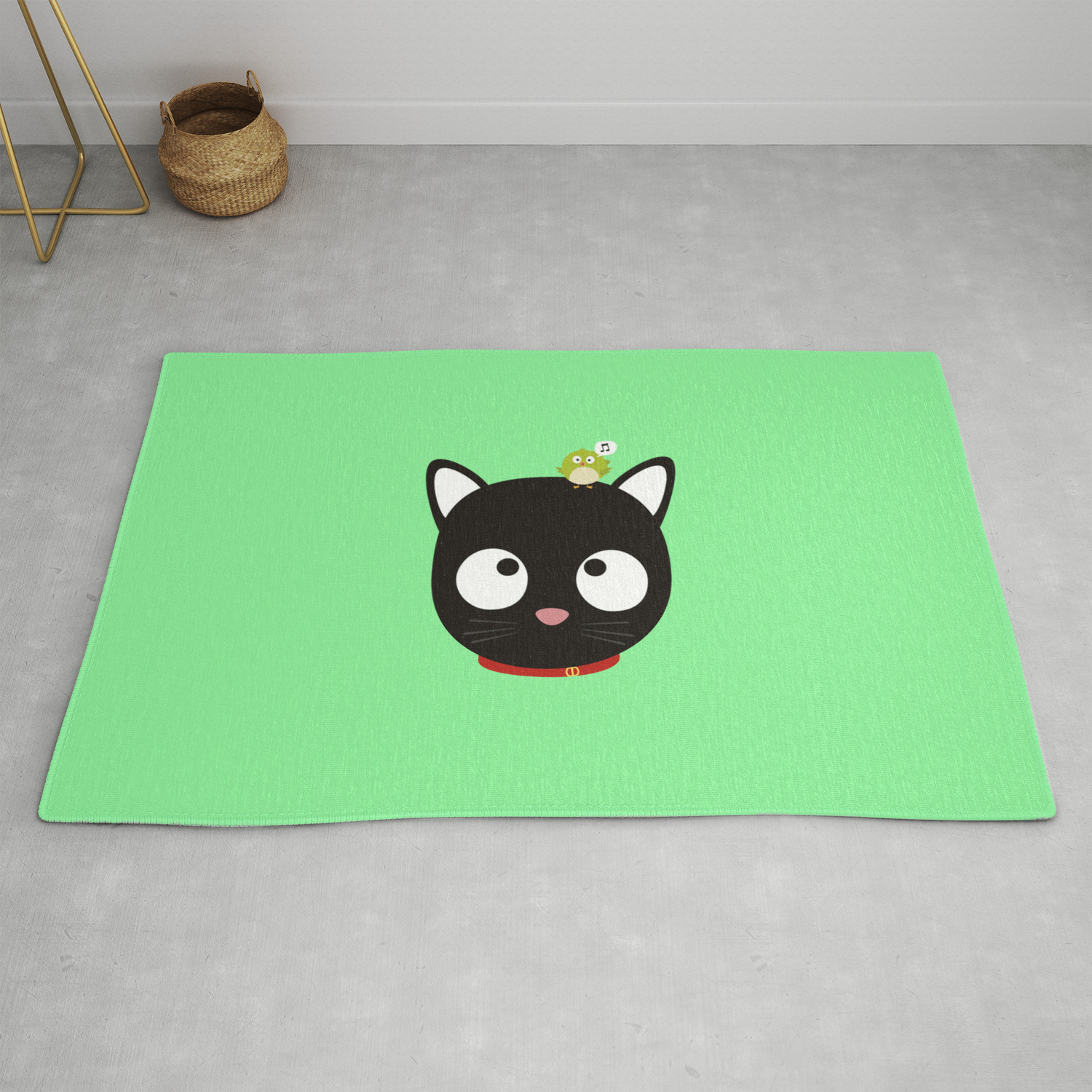 Bird And Cat Best Friends T Shirt Dh5ik Rug By Ilovecotton Society6