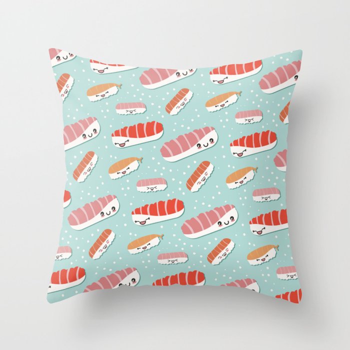 Sushi pattern Throw Pillow