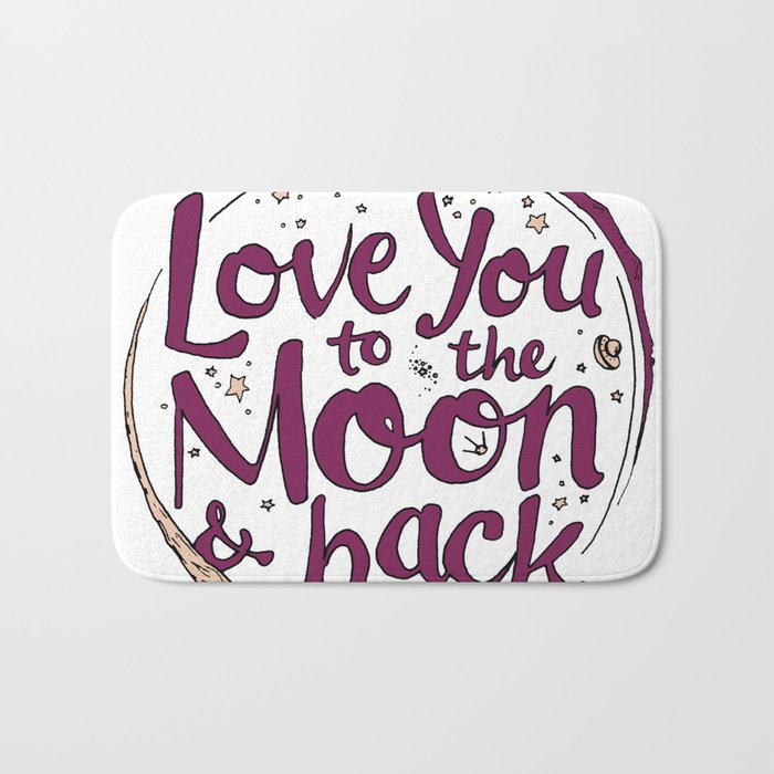 Love You to the Moon & Back...Merlot & Peach Bath Mat