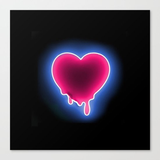 Heart // Neon Canvas Print
