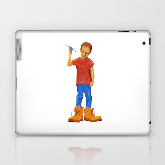  Boy in oversized boots. Laptop & iPad Skin