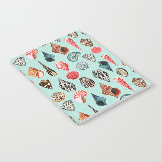 Seashells ocean nautical beach seaside children kids baby home dec shell illustration Andrea Lauren Notebook