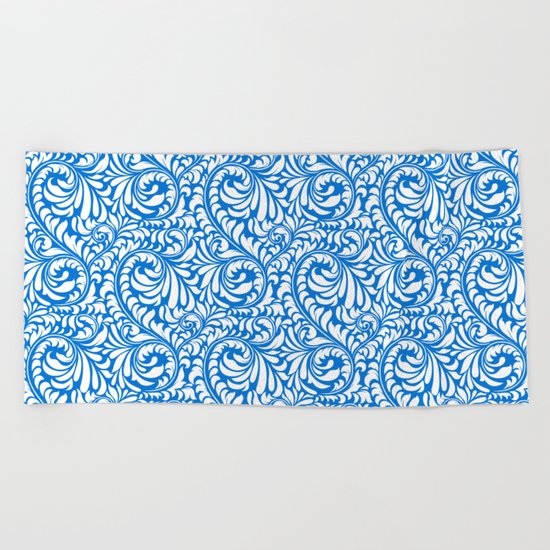 Blue Swirls Beach Towel