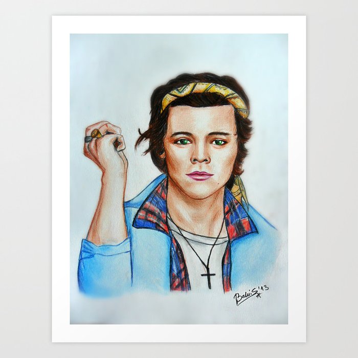 Harry Styles Color Pencil Artwork 2013 Art Print By Brancreatrix