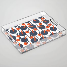 Below Deck Cocktail Modern Abstract Blue And Red Acrylic Tray