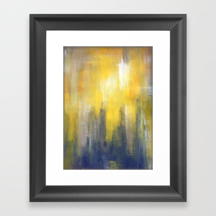 Yellow and Grey Framed Art Print