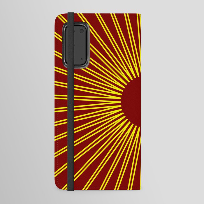 sun with maroon background Android Wallet Case