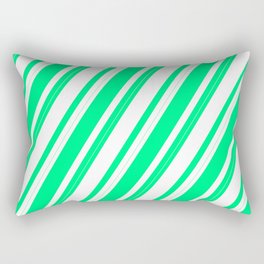 [ Thumbnail: Green & White Colored Lines Pattern Rectangular Pillow ]