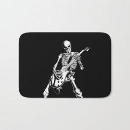 skeleton rockin playing guitar Bath Mat | Comic, Guitar, Acrylic, Vector, Concept, Abstract, Playing, Black And White, Graphicdesign, Illustration 