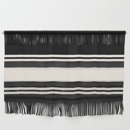 Black and white retro 60s minimalistic stripes Wall Hanging