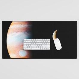 Jupiter And Its Volcanic Moon Io, Galaxy Background, Universe Large Print, Space Wall Art Decor Desk Mat