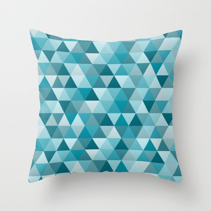 Geometric in Peacock Blue Throw Pillow