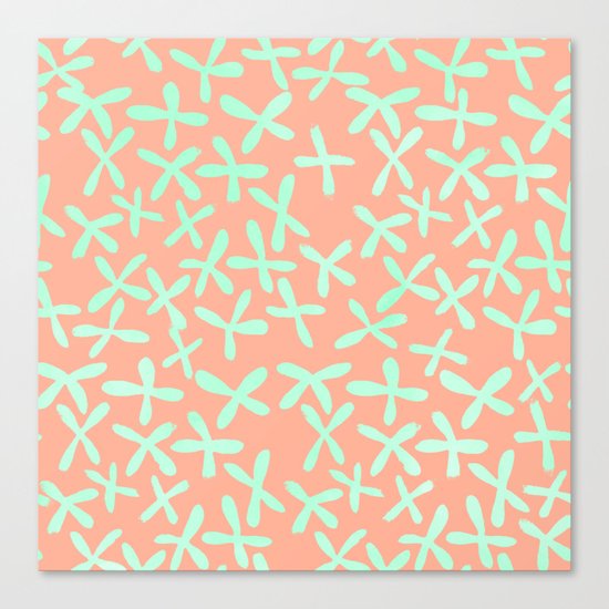 Sweet Life Firefly Peach Coral + Mint Meringue Canvas Print