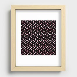 Black Pink Spots Pattern Recessed Framed Print