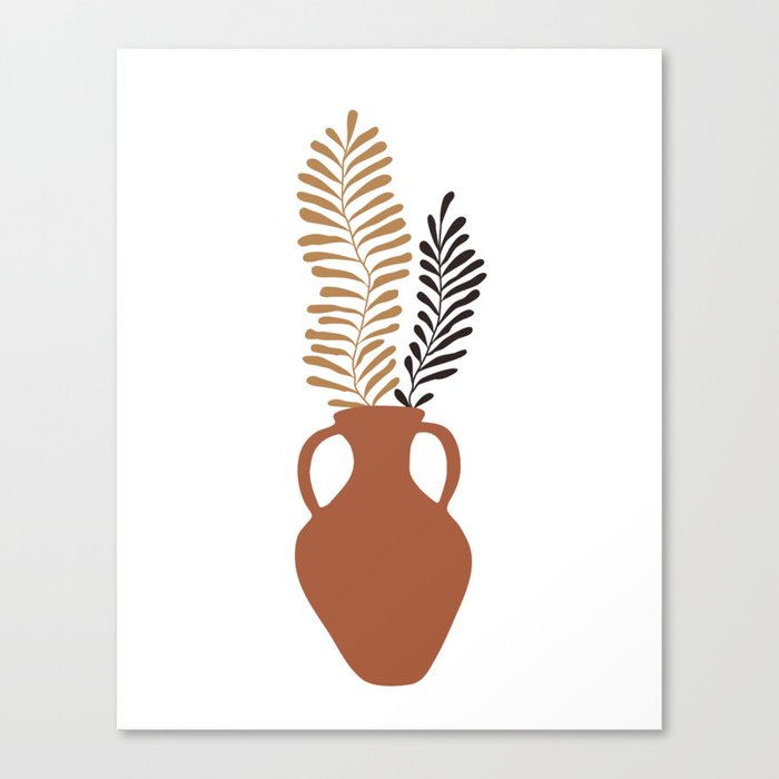 Pottery and Fern Floral Canvas Print