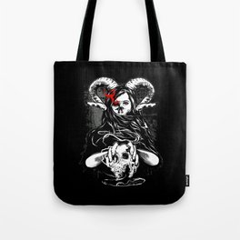 Devil Horror Skull Illustration Tote Bag