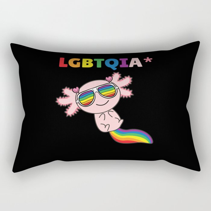 Axolotl - Rainbow Flag LGBT Pride Rectangular Pillow