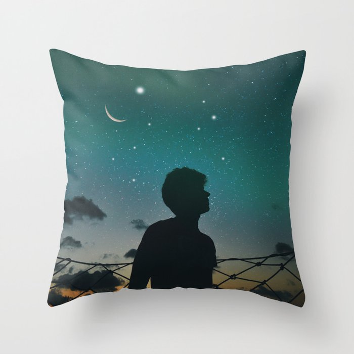 Night Sky Meteor Aurora Throw Pillow