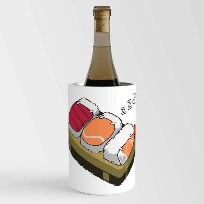 three cute sushi sleeping Wine Chiller