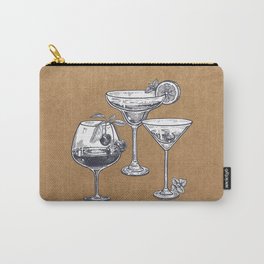 Vintage Cocktails on Kraft Carry-All Pouch