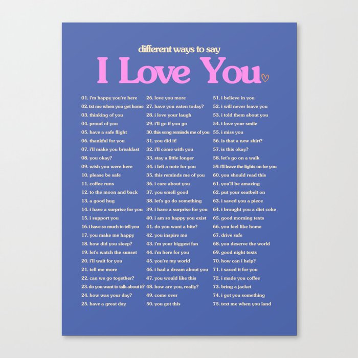 Ways to Say I Love You Canvas Print