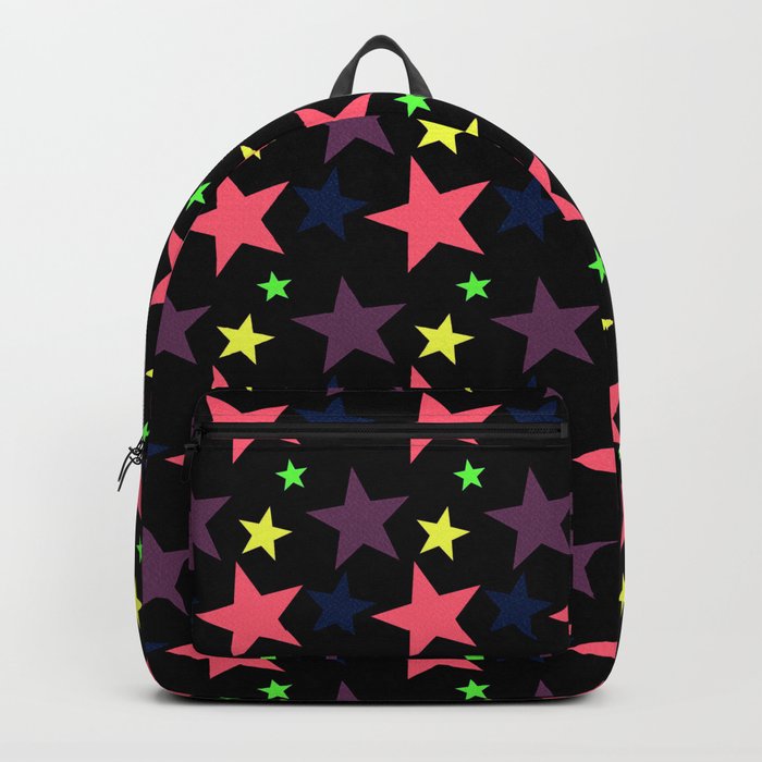 Happy Stars on Black Backpack