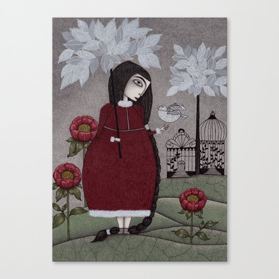 Winterbird, or Hope is a Thing With Feathers Canvas Print