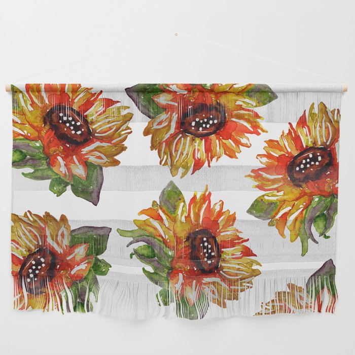 Sunflower Watercolor - Yellow Floral Wall Hanging