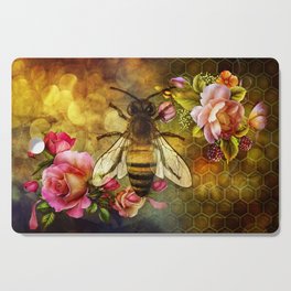 Honey bee floral vintage dream Cutting Board