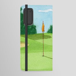 Golf Course Putting Green Watercolor Painting Android Wallet Case