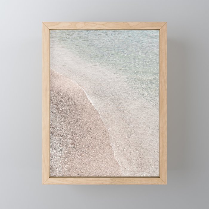 At The Beach | Coastal Travel Photography Art Print | Sand And Clear Water In The South Of France Framed Mini Art Print