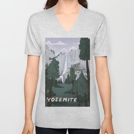 Yosemite National Park, Yosemite Falls, Waterfall, California Parks V Neck T Shirt