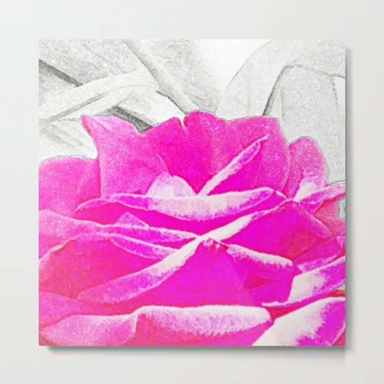 Chalk Rose Metal Print