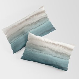 WITHIN THE TIDES - CRASHING WAVES TEAL Pillow Sham | Withinthetides, Nature, Scandi, Minimal, Teal, Ocean, Watercolor, Modern, Painting, Beach 