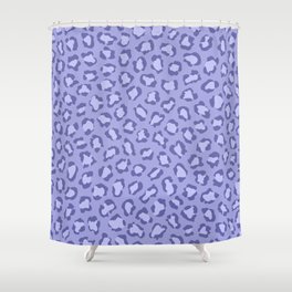 Periwinkle Blue Purple Leopard Animal Print Shower Curtain