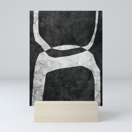 BLACK AND WHITE MINIMALIST ABSTRACT ART - #1 by Seis Art Studio  Mini Art Print