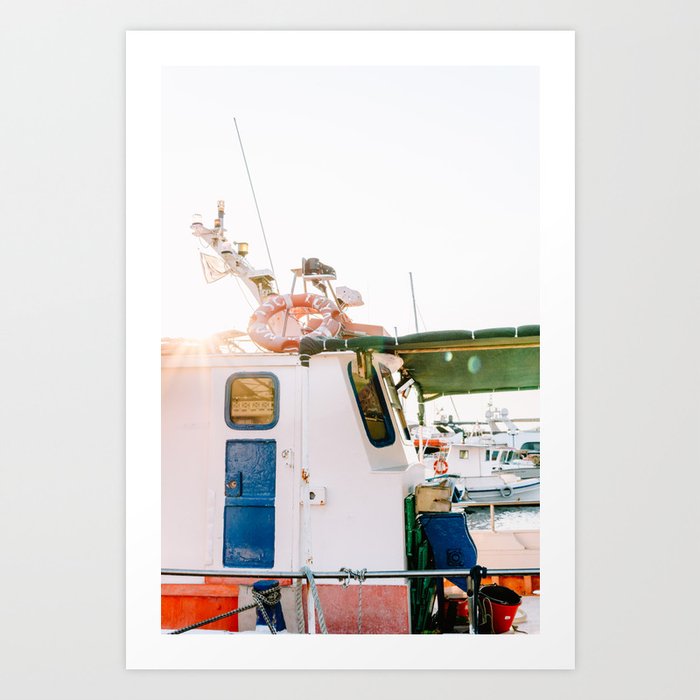 Mediterranean Fishers Boat | Seascape full of Colors Art Print
