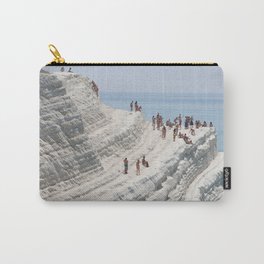 Rocky cliff Scala dei Turchi, Sicily, Italy Carry-All Pouch | Rock, Portoempedocle, Digital, Italy, People, Blue, Water, White, Stone, Summer 